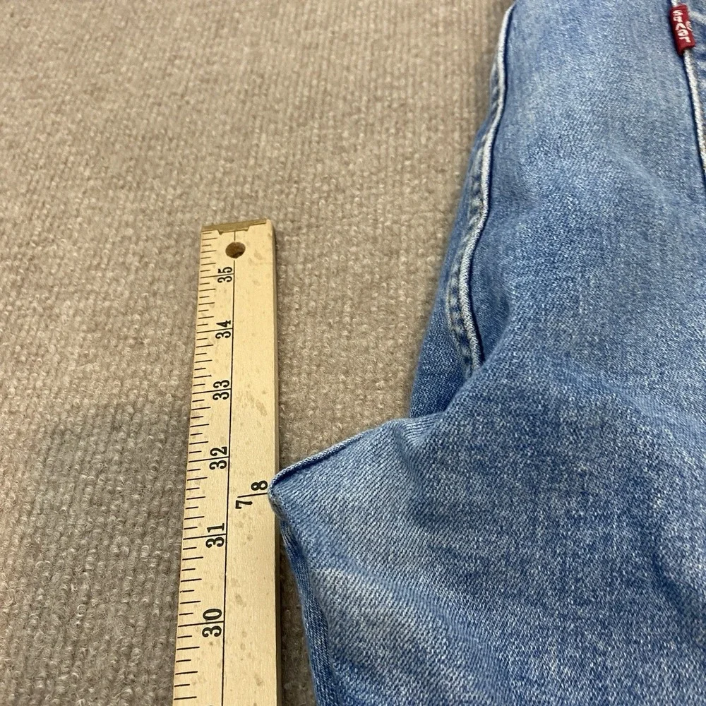 Levis 505 Jeans Mens Size 36x32 Straight Leg Blue Medium Wash Distressed Denim‎